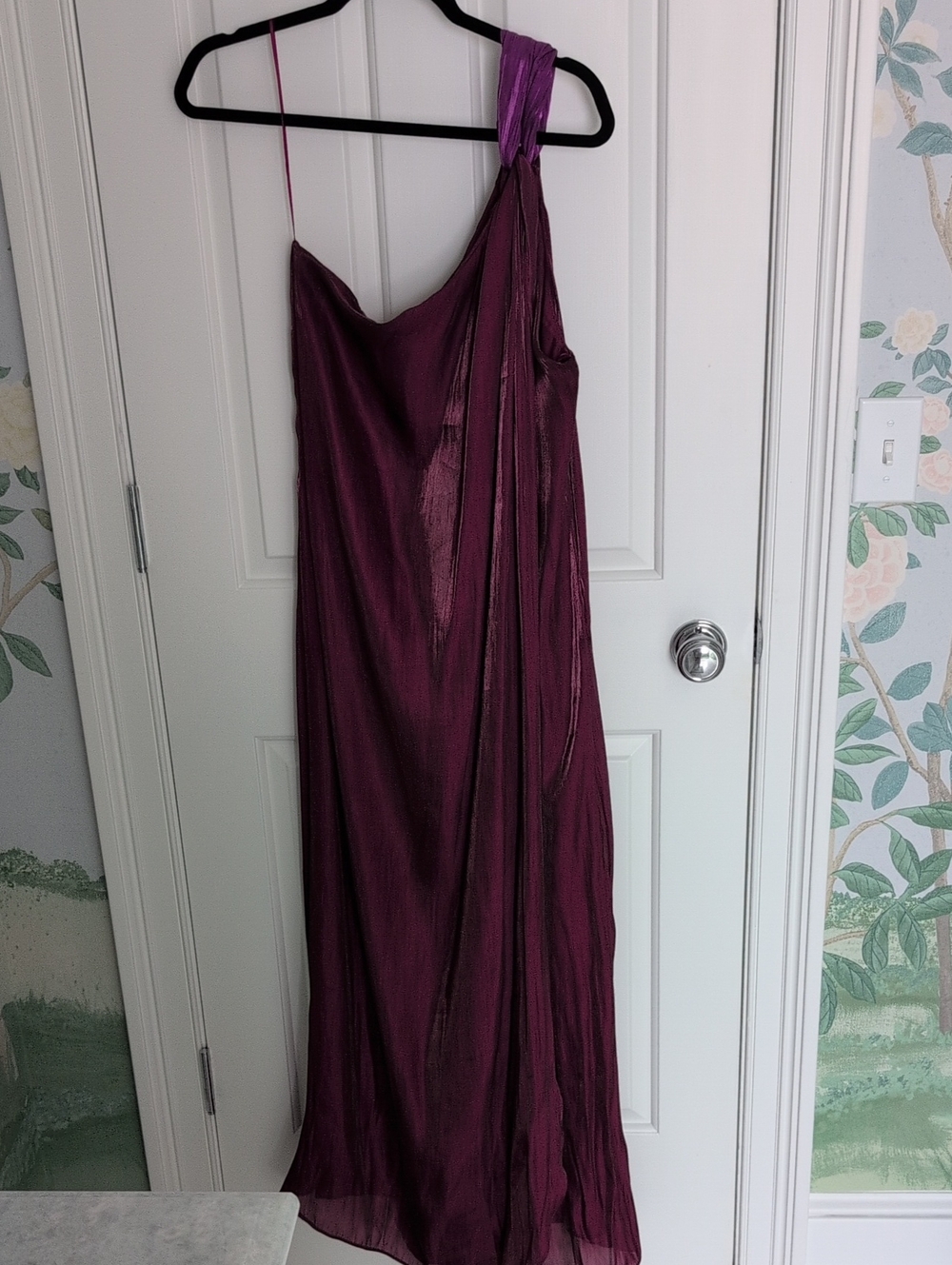 Women's One-Shoulder Plum Evening Dress